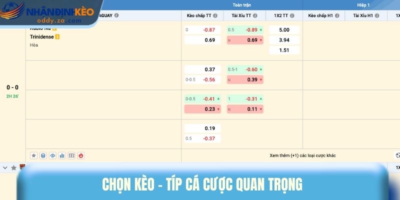 Chọn kèo - Típ cá cược quan trọng