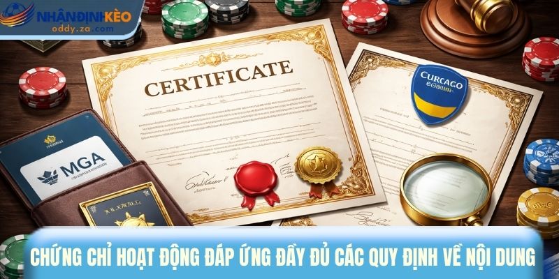 Chứng Chỉ Hoạt Động: Bảo Chứng Uy Tín Của Nhận Định Kèo Oddy 2 Chứng chỉ hoạt động đáp ứng đầy đủ các quy định về nội dung