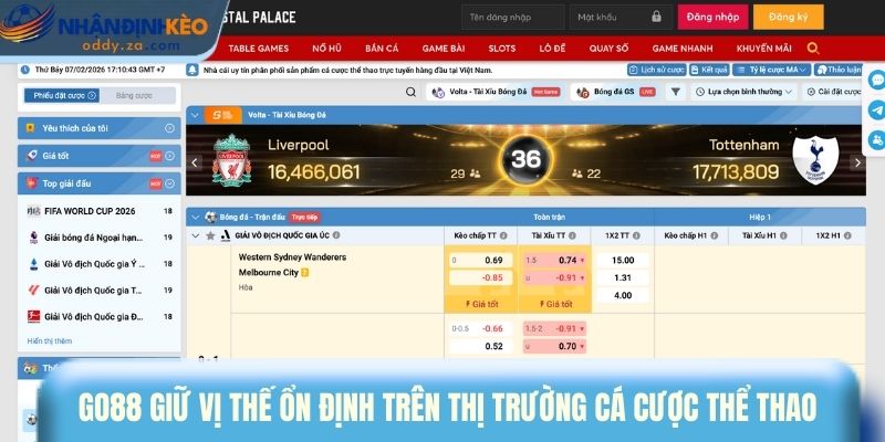 Go88 giữ vị thế ổn định trên thị trường cá cược thể thao