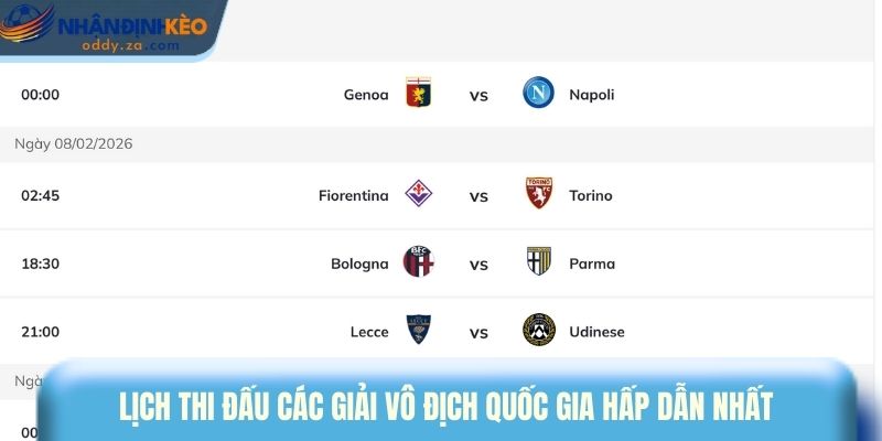 Lịch Thi Đấu Bóng Đá 2 Lịch thi đấu các giải vô địch quốc gia hấp dẫn nhất