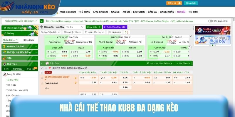 KU88: Review Nhà Cái Được Yêu Thích Nhất Việt Nam 2026 1 Nhà cái thể thao KU88 đa dạng kèo