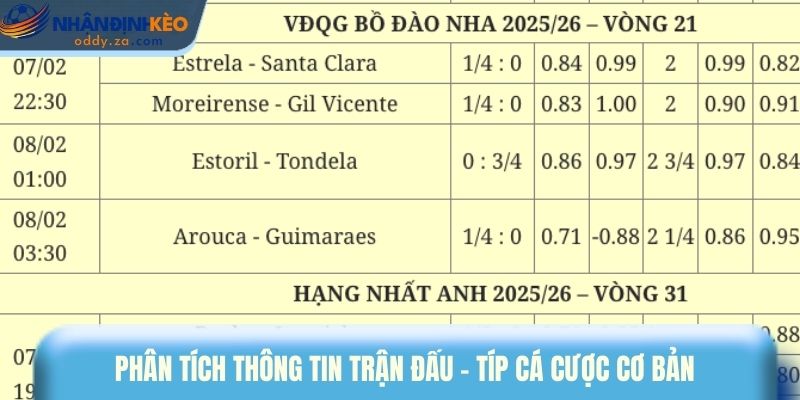 Phân tích thông tin trận đấu - típ cá cược cơ bản