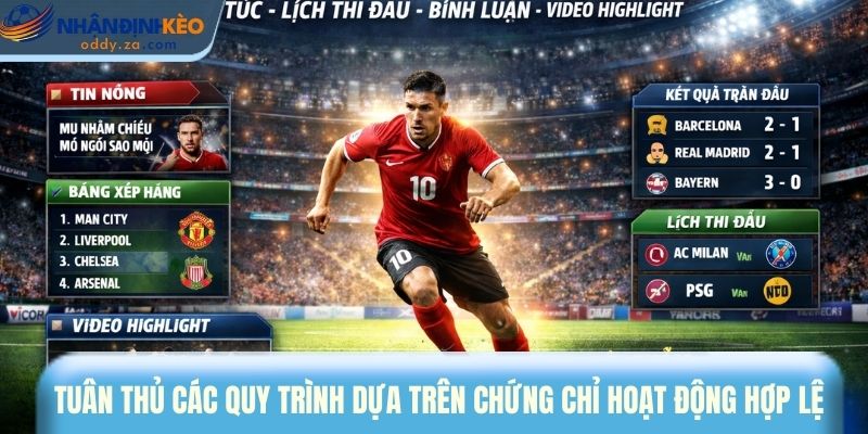 Chứng Chỉ Hoạt Động: Bảo Chứng Uy Tín Của Nhận Định Kèo Oddy 3 Tuân thủ các quy định dựa trên chứng chỉ hoạt động hợp lệ