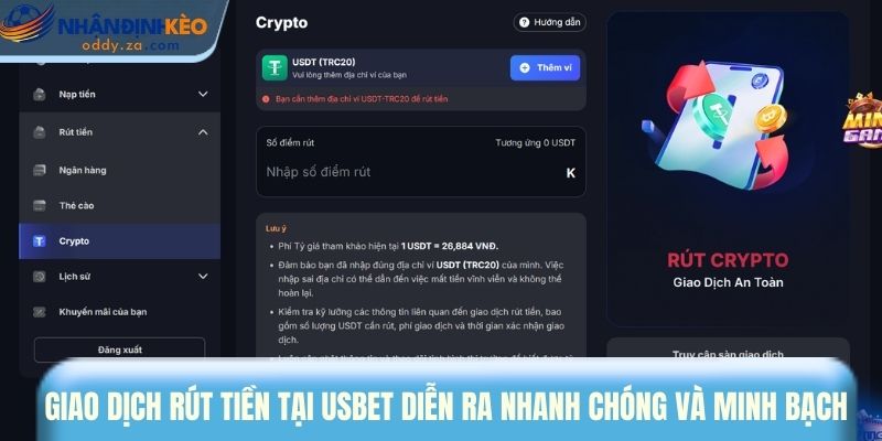 Usbet: Đánh Giá Nhà Cái Cá Cược Đột Phá Nhất Năm 2026 2 Giao dịch rút tiền tại Usbet diễn ra nhanh chóng và minh bạch
