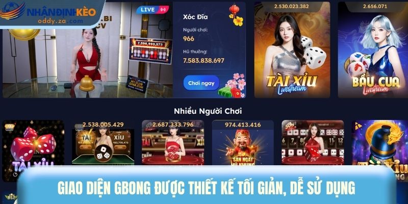 Gbong: Nhà Cái Cá Cược Quốc Tế Uy Tín & Xanh Chín 2026 2 Giao diện Gbong được thiết kế tối giản, dễ sử dụng