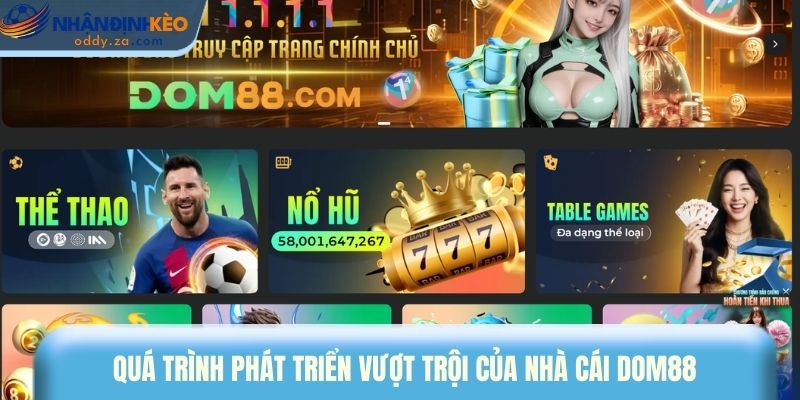 Dom88: Cổng Game Cá Cược Tốc Độ & Minh Bạch Nhất 2026 1 Quá trình phát triển vượt trội của nhà cái Dom88