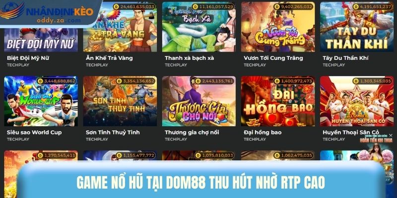 Dom88: Cổng Game Cá Cược Tốc Độ & Minh Bạch Nhất 2026 3 Game nổ hũ tại Dom88 thu hút nhờ RTP cao